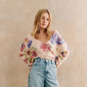 Sezane Teresa Cardigan - Monday (floral pattern), size L